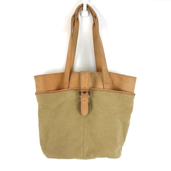 L.L. Bean Handbags - Vtg. L.L. Bean Canvas & Leather Tote Bag